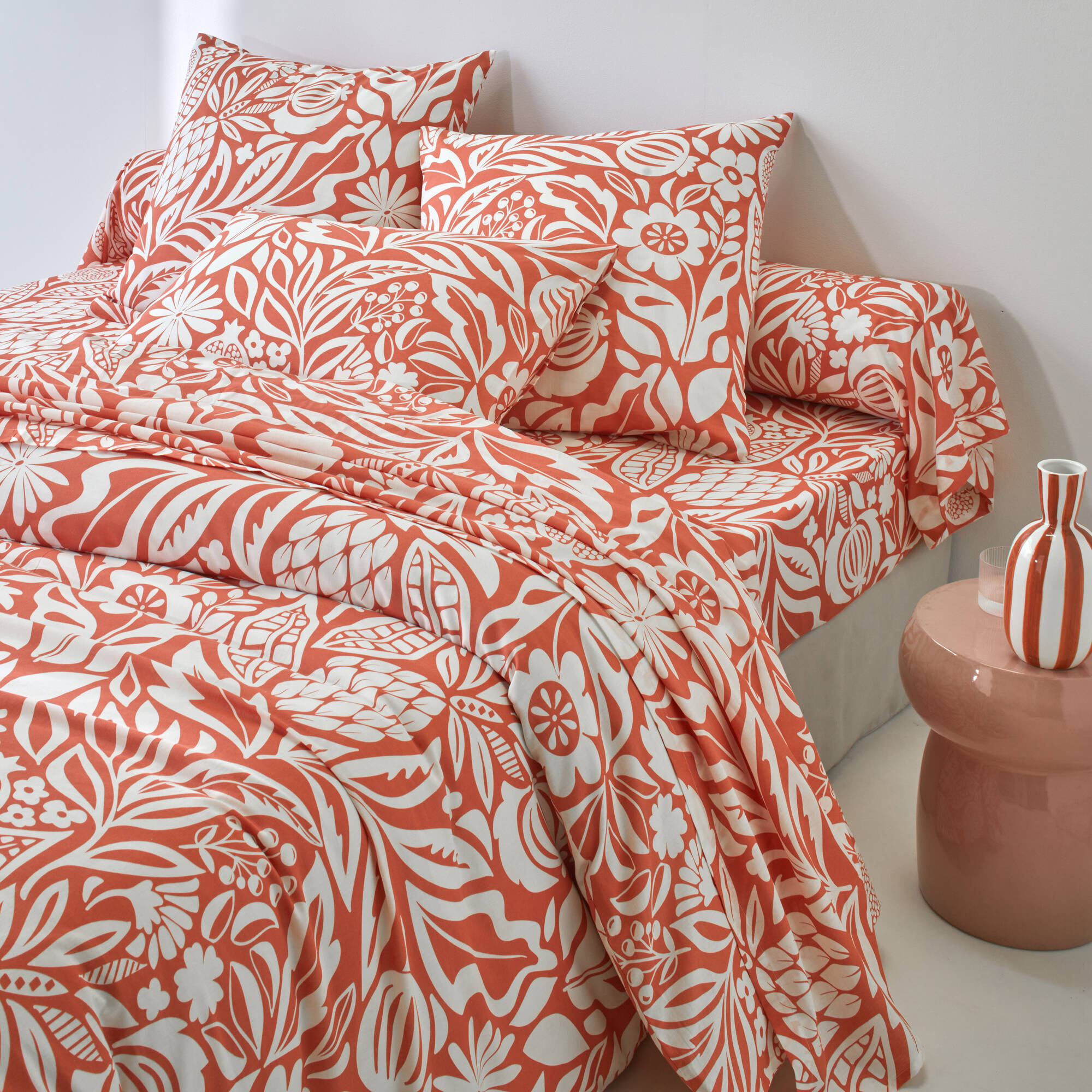 Linge de lit Montego en coton imprimé