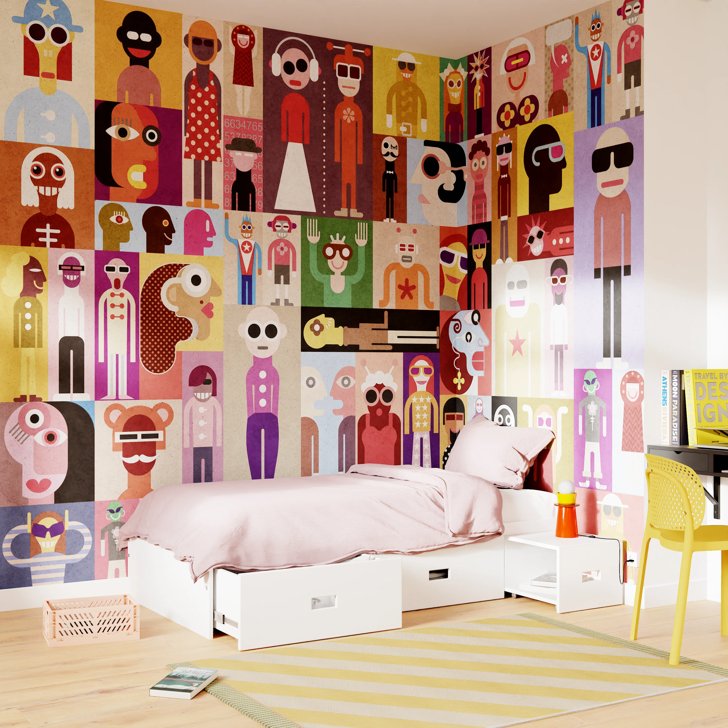 Papier peint panoramique XL PELMEL 400 x 270 cm multicolore