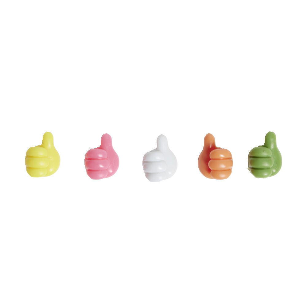 Lot de 10 crochets adhésifs forme main multicolore
