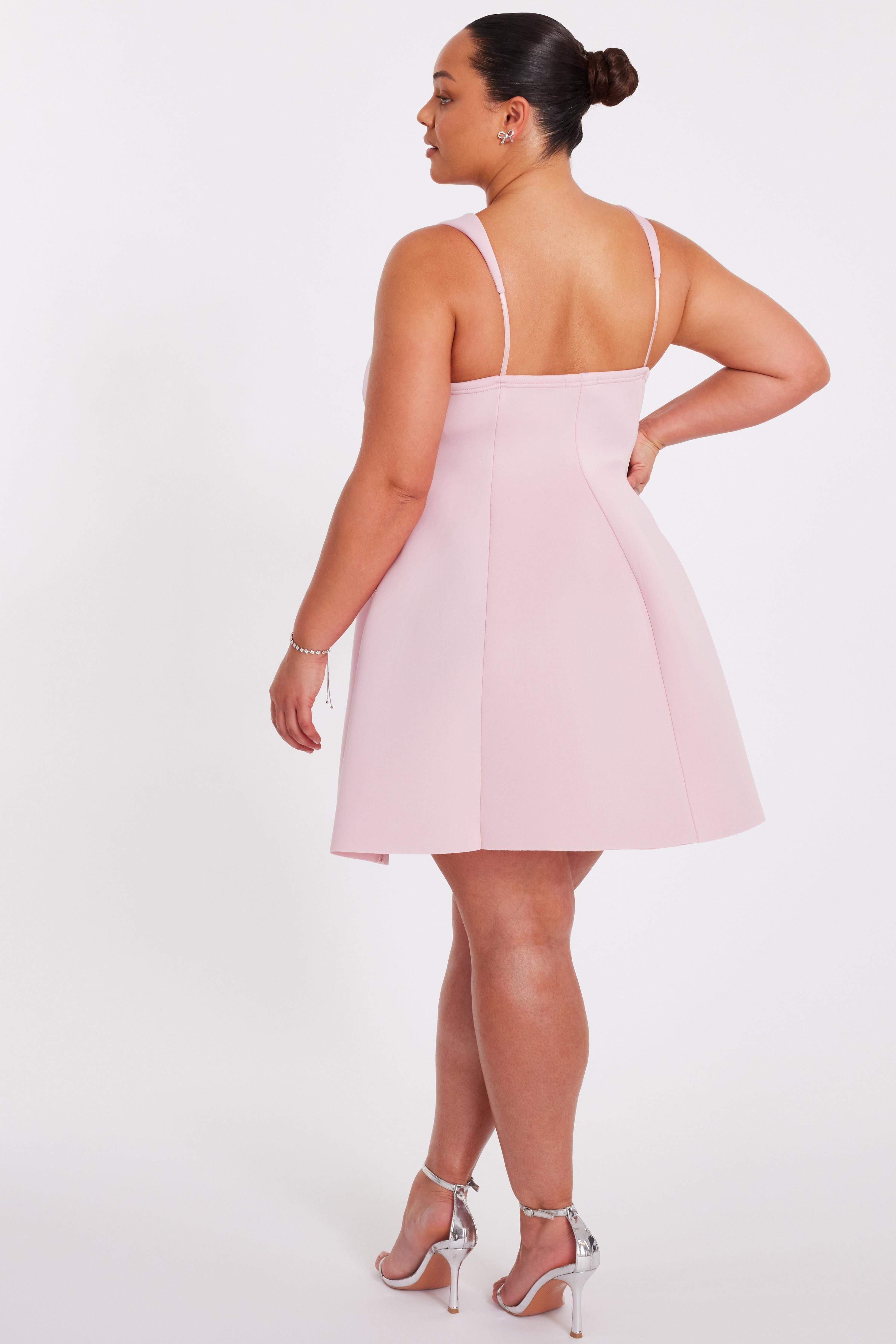Quiz Pink Curve A-Line Mini Dress