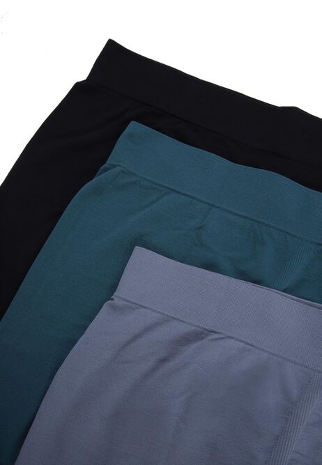 Mens 3pk Teal Seamfree Trunks