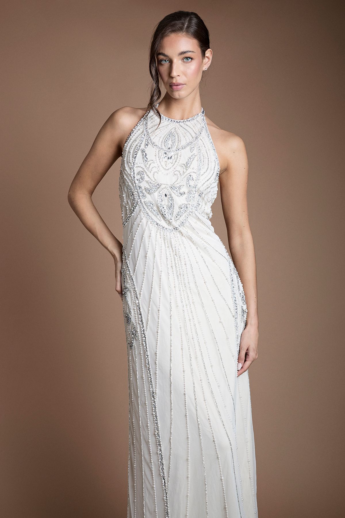 Coast Coast Honoured Sculpting Halterneck Embellished Wedding Dress