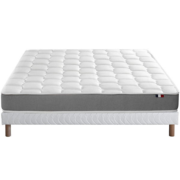Ensemble matelas mousse sommier blanc 140x190