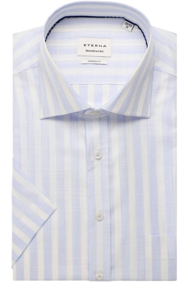 ETERNA Modern Fit Tencel Hemd blau, Gestreift