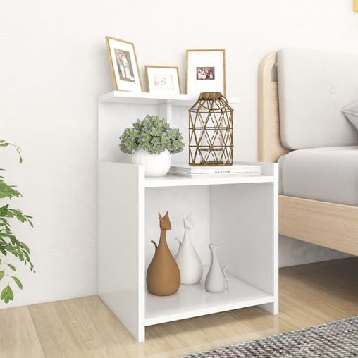 NNEVL Bed Cabinets 2 pcs White 40x35x60 cm Chipboard