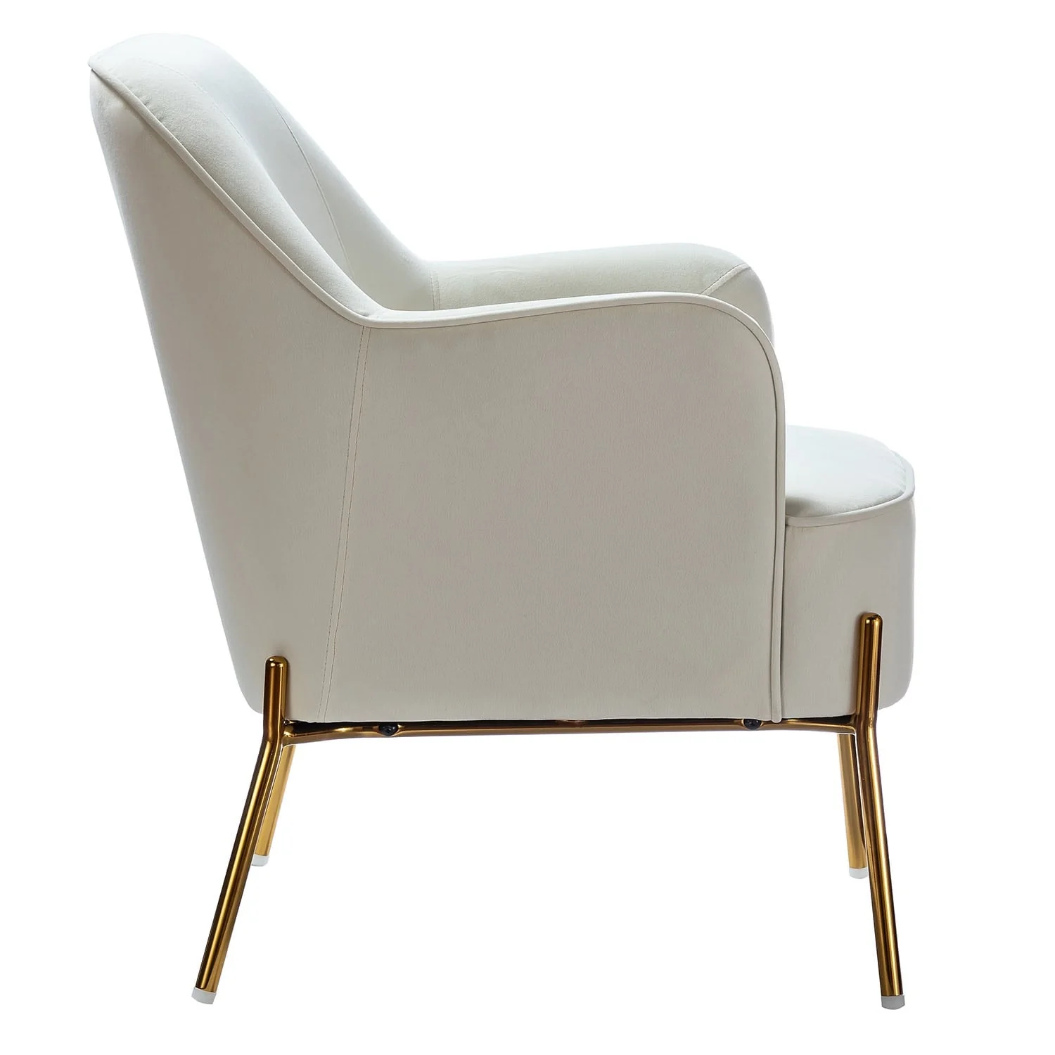 Marina Modern Velvet Accent Chair with Golden Legs Set of 2 by HULALA HOME
