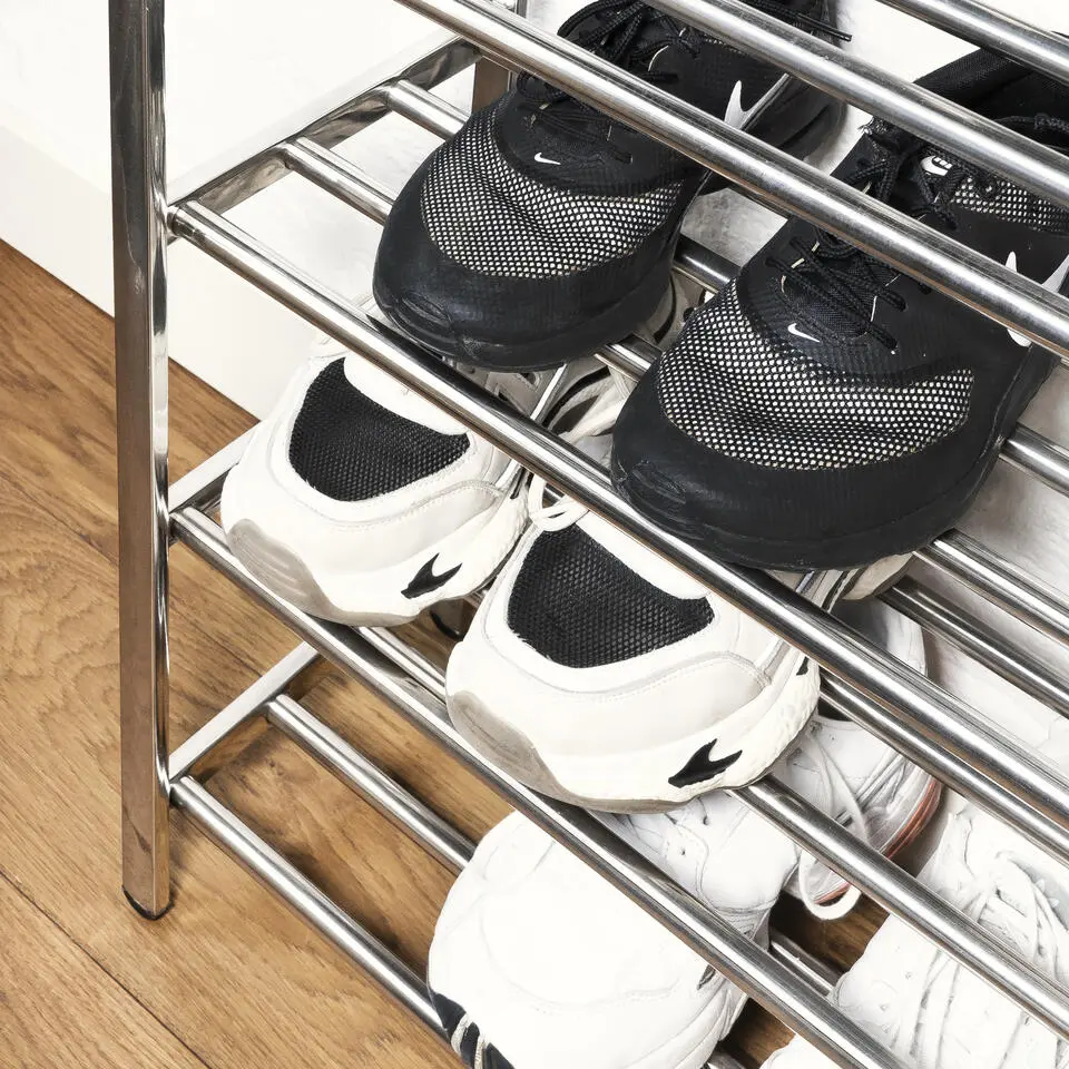 QUVIO Schoenenrek RVS met 5 planken