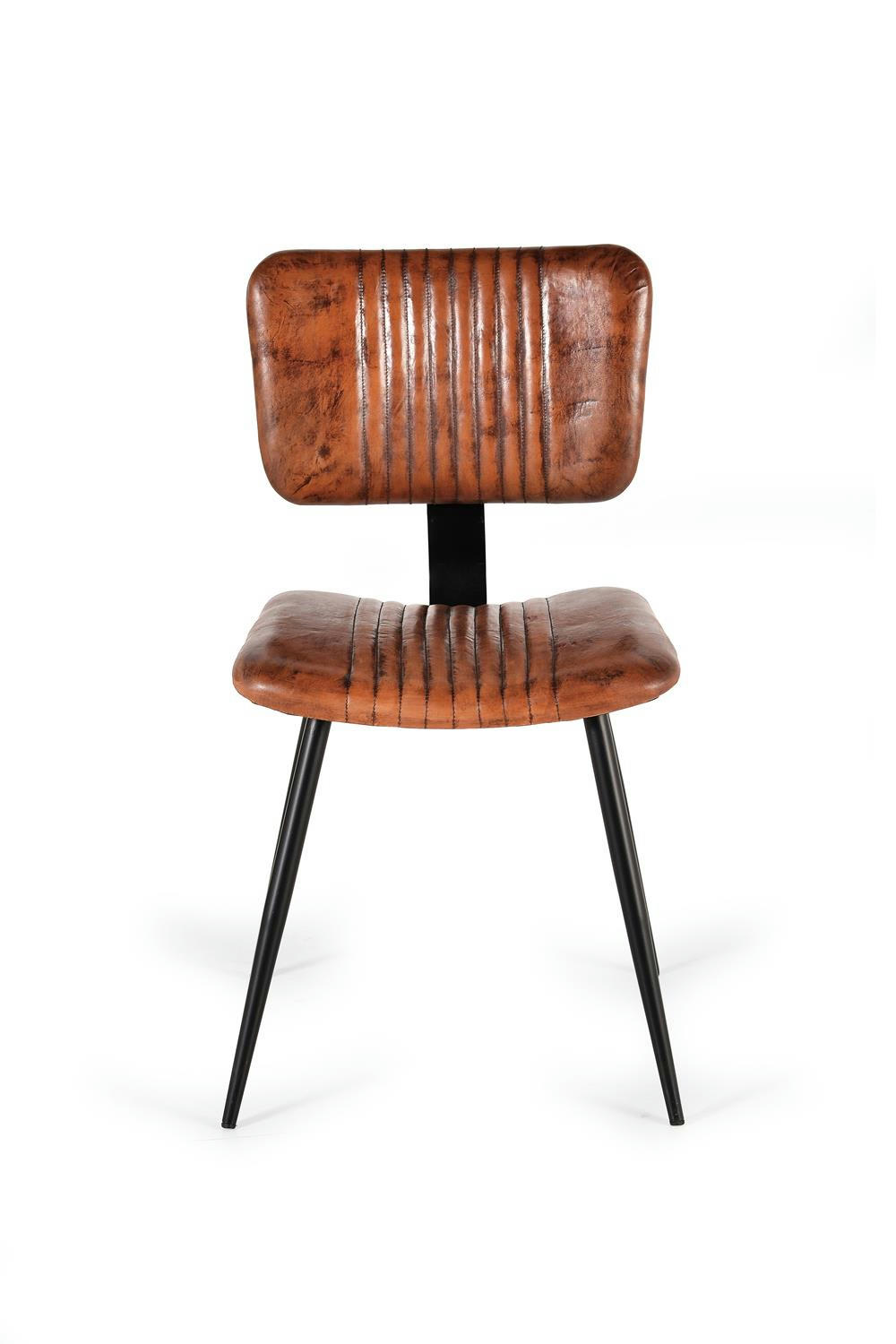 - Tabouret en cuir et metal