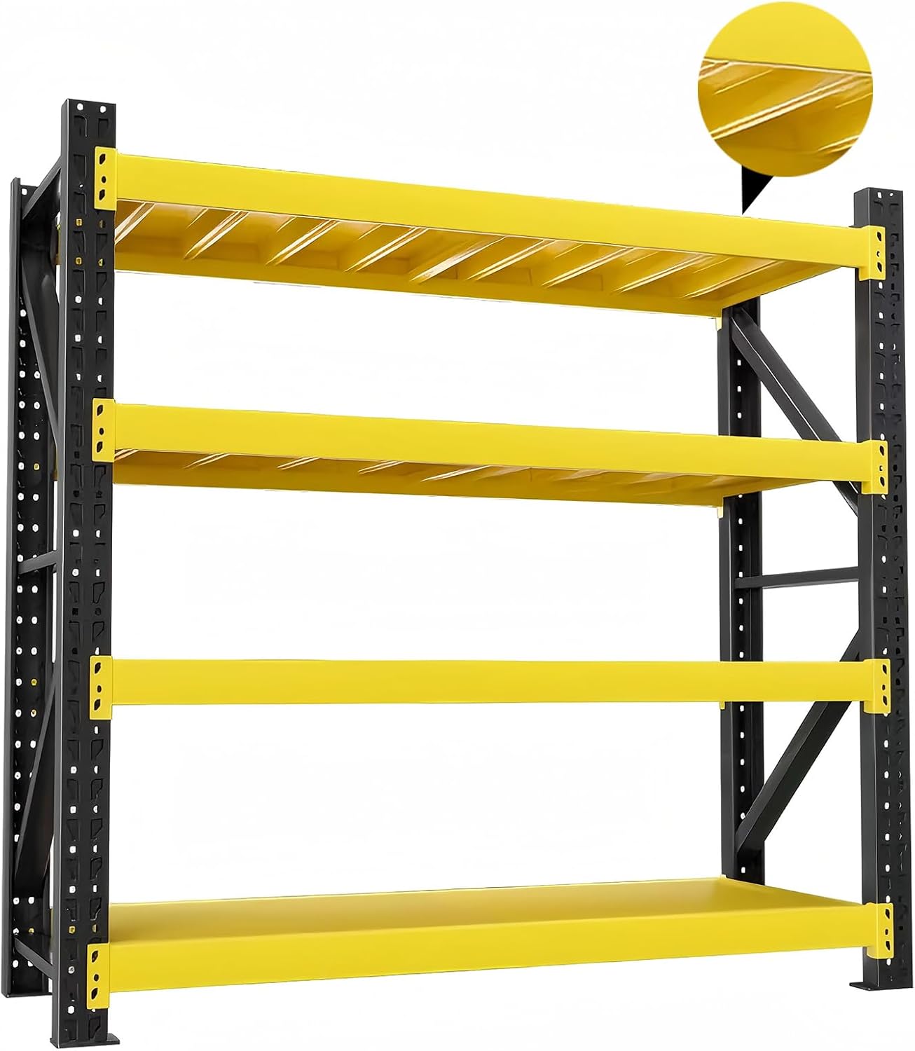 5000LBS Heavy Duty Storage Shelves, 78.74” W Adjustable Metal Garage Shelving Units, Industrial Shelving for Warehouse & Commercial Storage (Blue and Orange(Yellow and Black, W78.74*D23.62*H78.74)