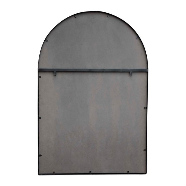 Black Arched Window Mirror with Metal Frame, Cathedral Mirror for Living Room,Bedroom