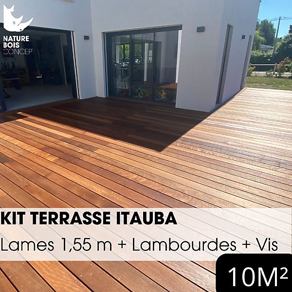 Kit terrasse complet - ITAUBA - Ep.21 mm x l.145 mm - L.1,55 m/ 10 m²