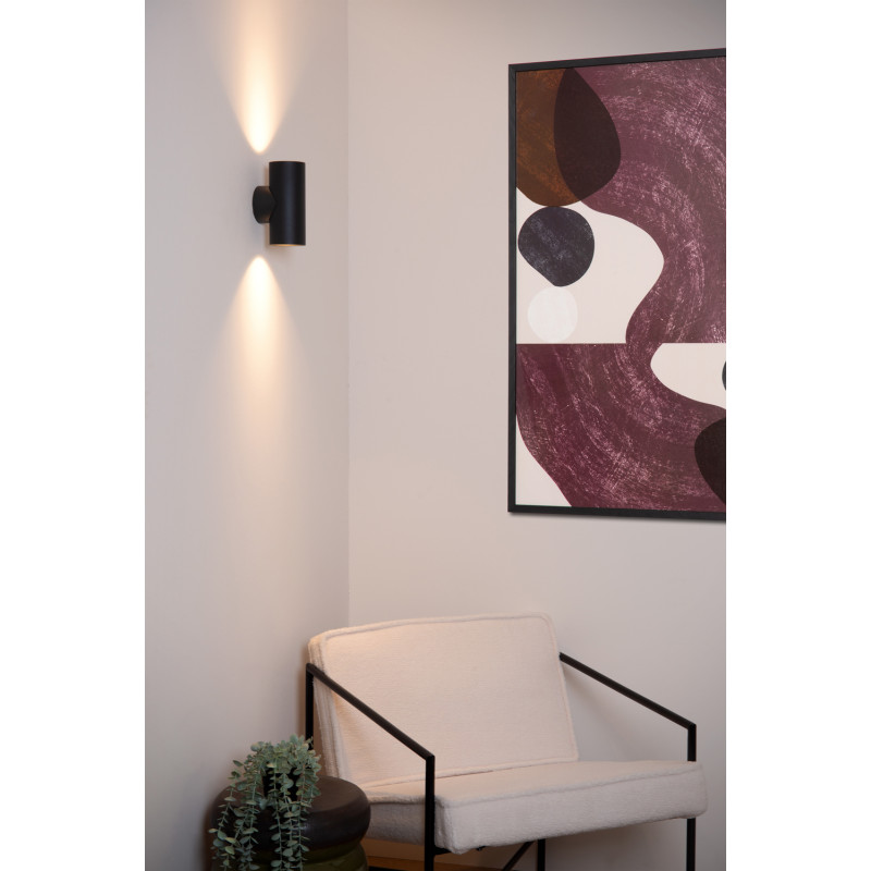 Applique Bondi noire GU10 2 x 50 W LUCIDE