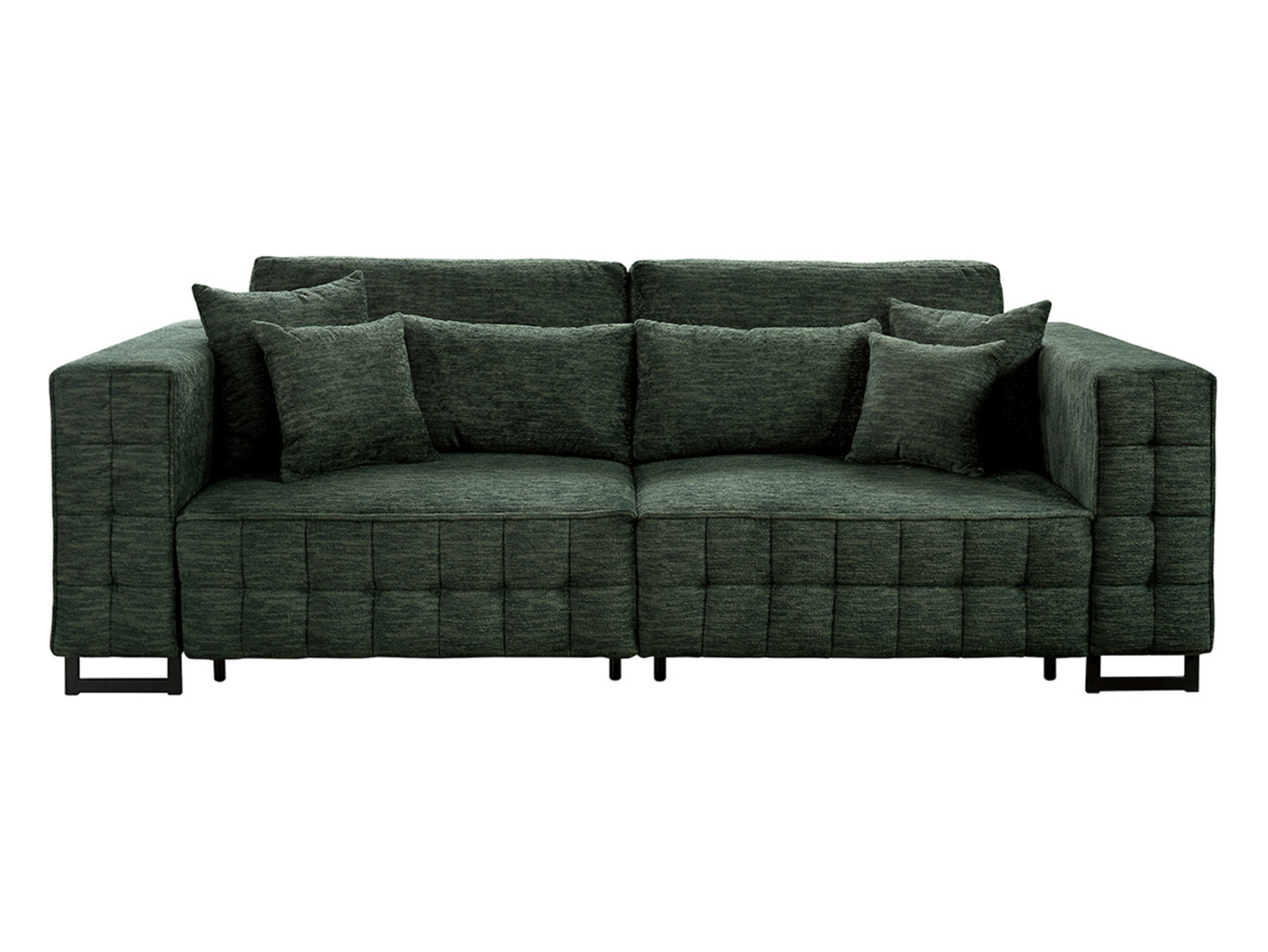 Sofa trzyosobowa Chiron z funkcją spania i pojemnikiem zielona
