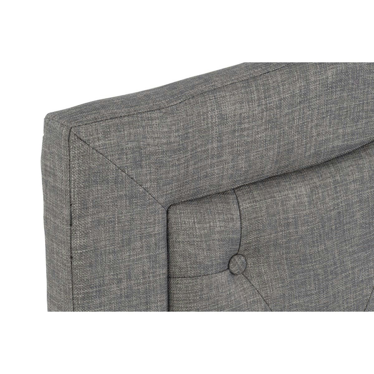 CAPITONNÉE - Tête de lit classique capitonnée polyester gris L146cm