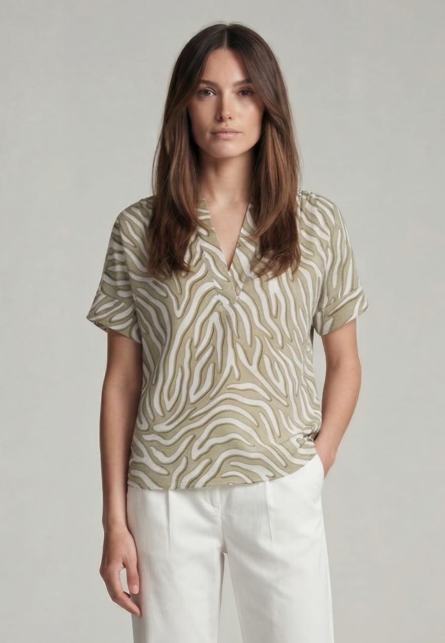 Tunika-Bluse mit Print
