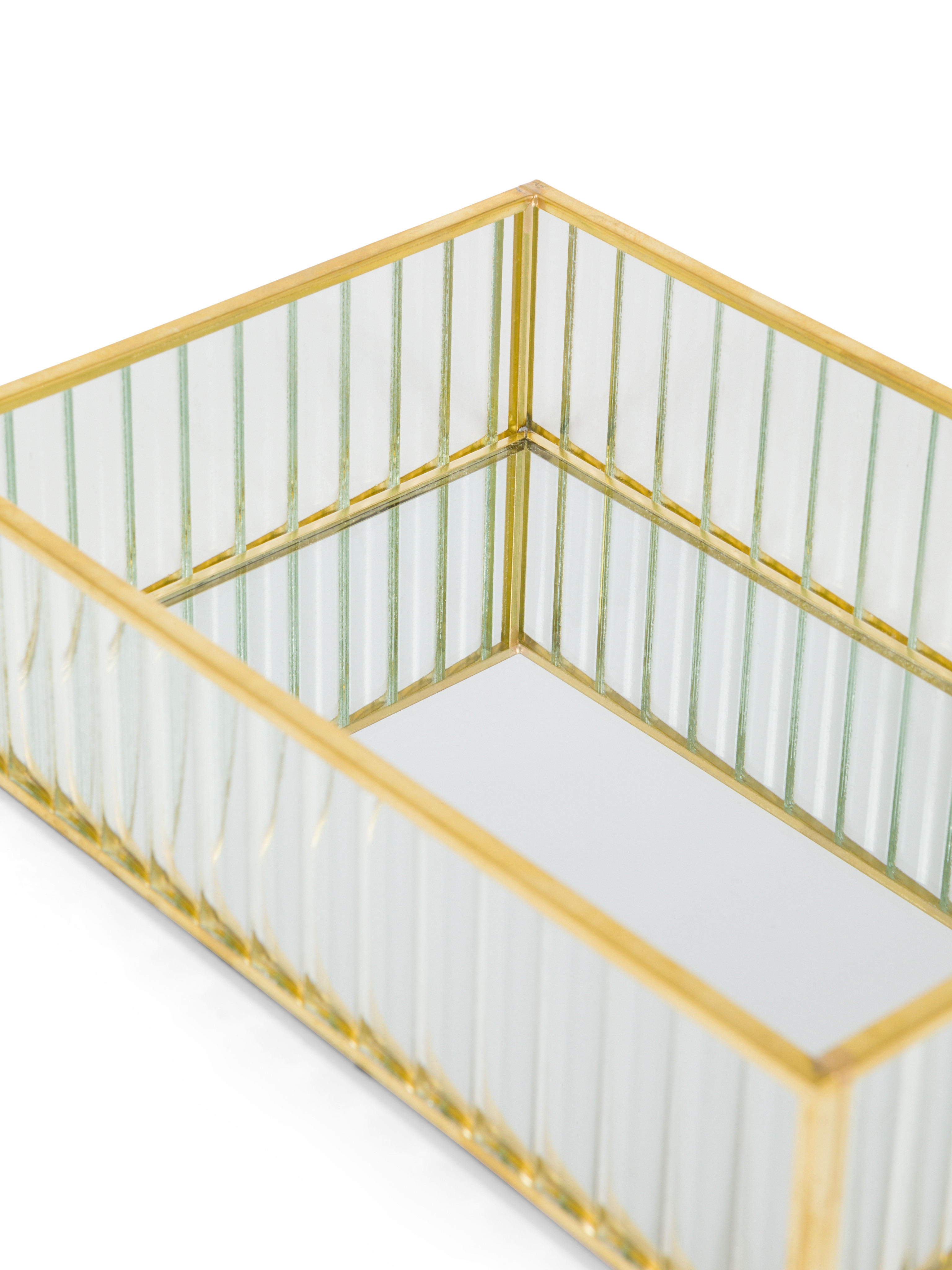 Vassoio decorativo vetro bordi dorati