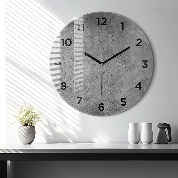 Horloge murale Wallfluent fi60 cm Avec chiffres Aiguilles noires Mur industriel 1 pcs