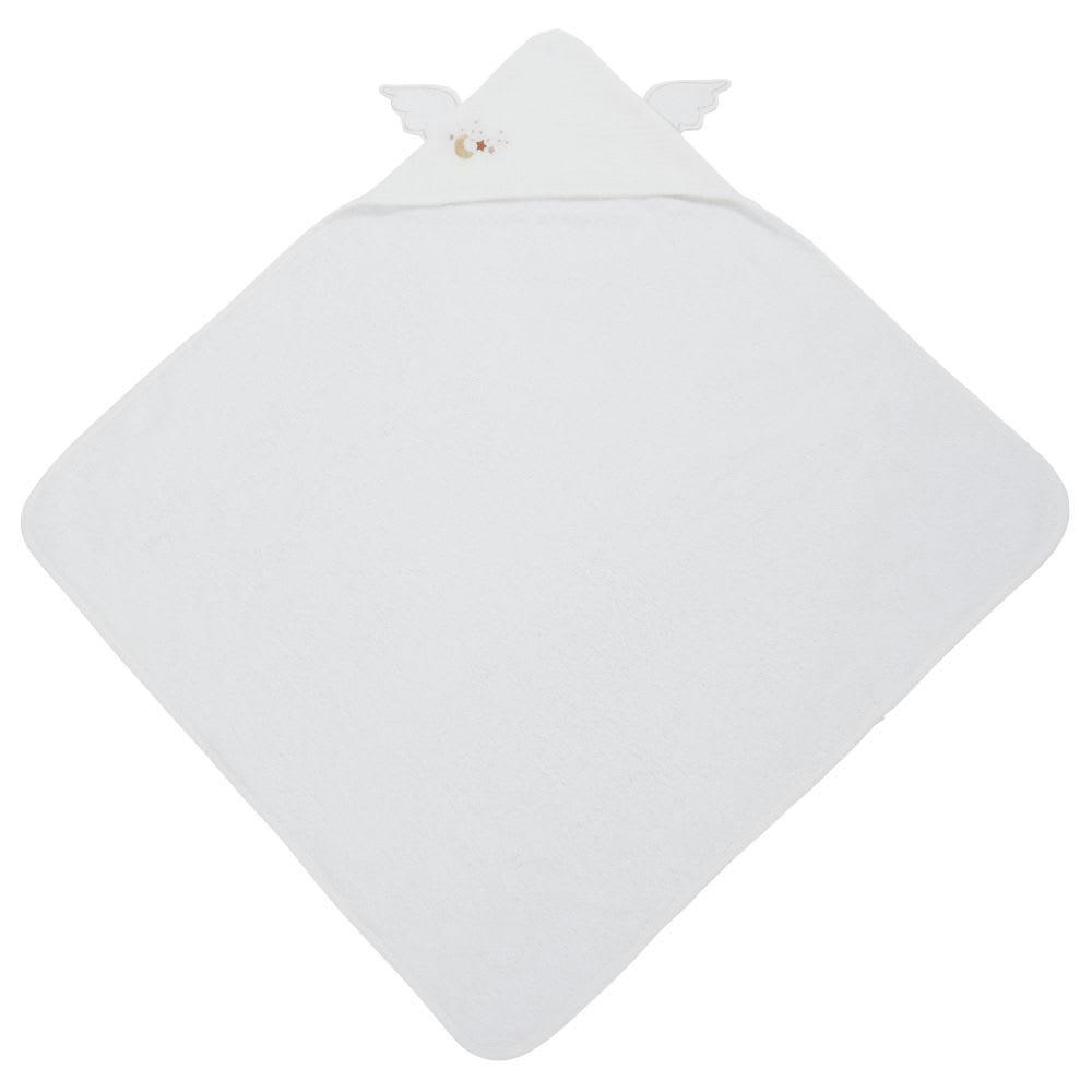 OIA - Sortie de bain blanche avec capuche ailée 80x80 cm