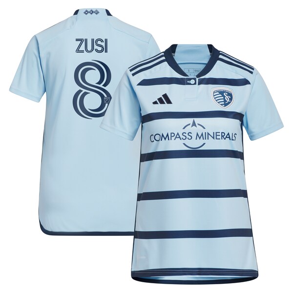 Graham Zusi Sporting Kansas City adidas Women's 2024 Hoops 4.0 Replica Player Jersey - Light Blue