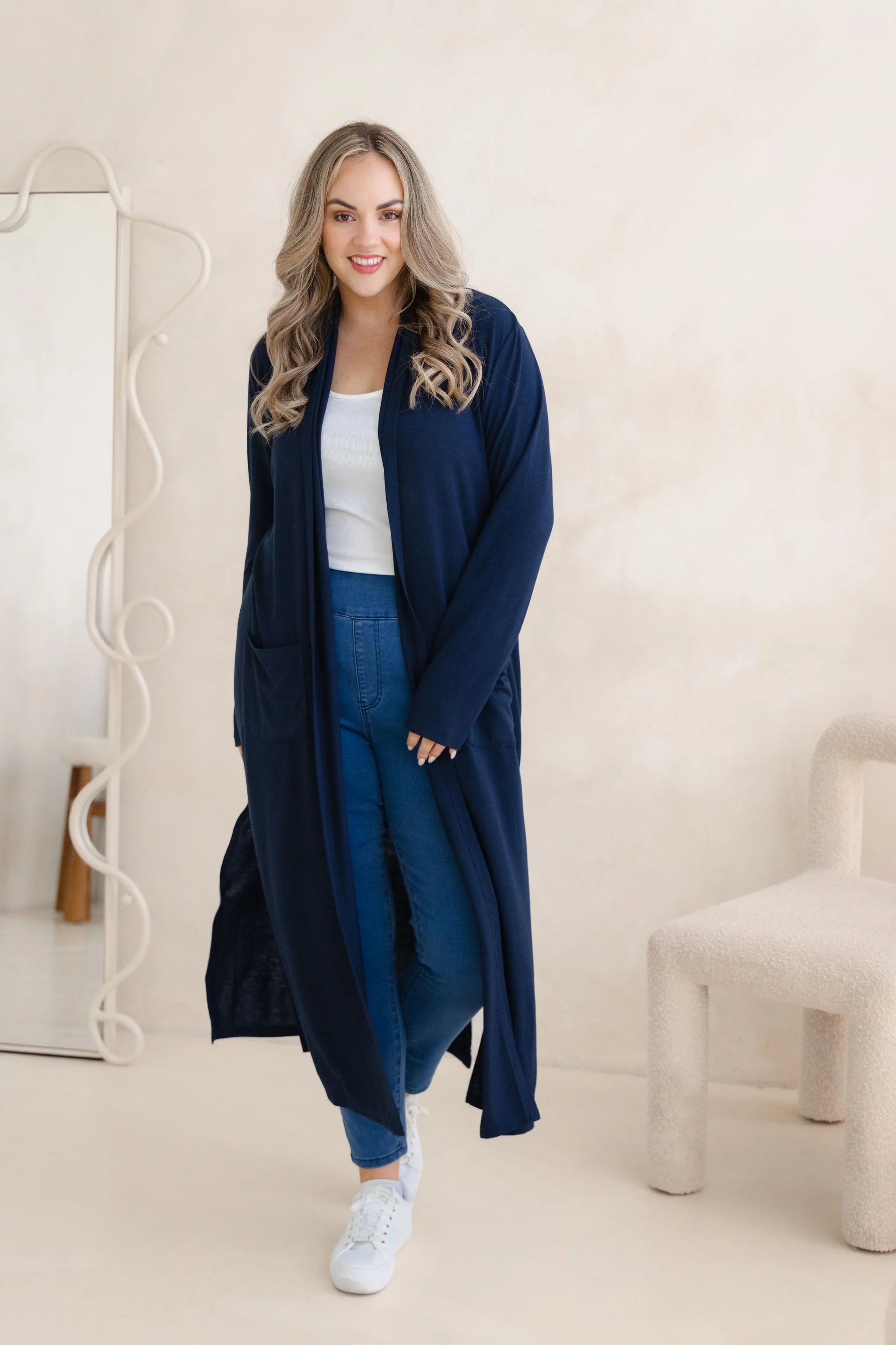 Jane Cardi Maxi Length in Navy