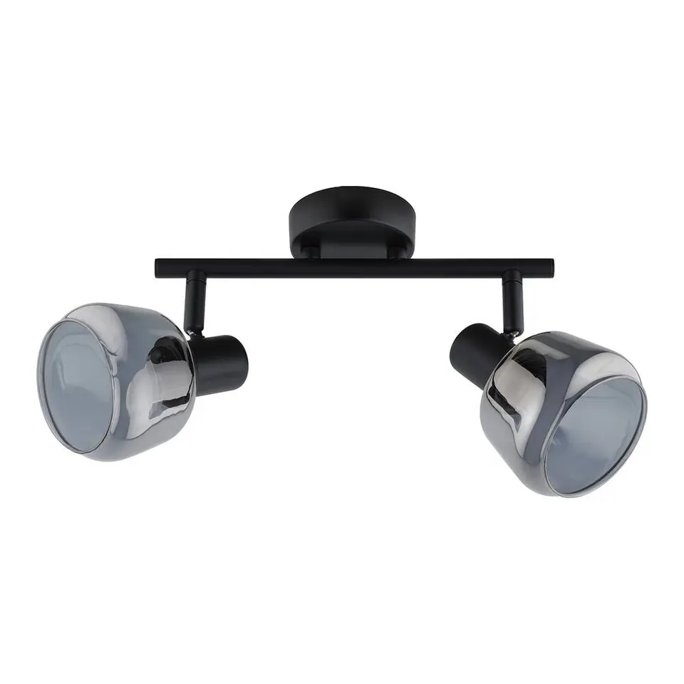 2-spot Noah - smoke glas zwart - E14