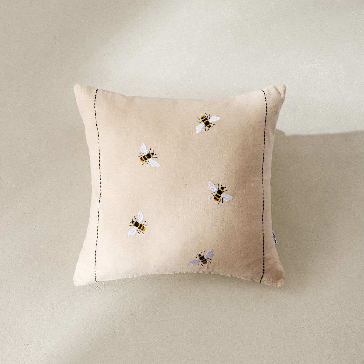Poszewka BIENA bawełniana w haftowane pszczoły 45x45cm