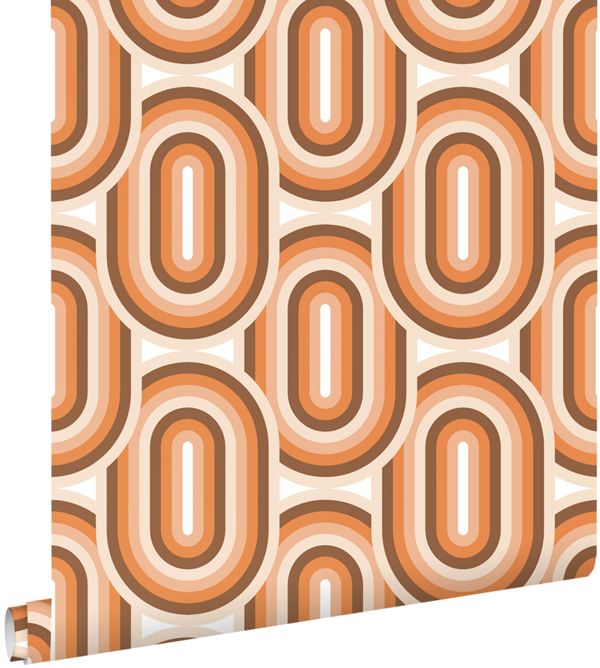 ESTAhome behang retro ornamenten oranje en bruin - 53 cm x 10.05 m - 130983
