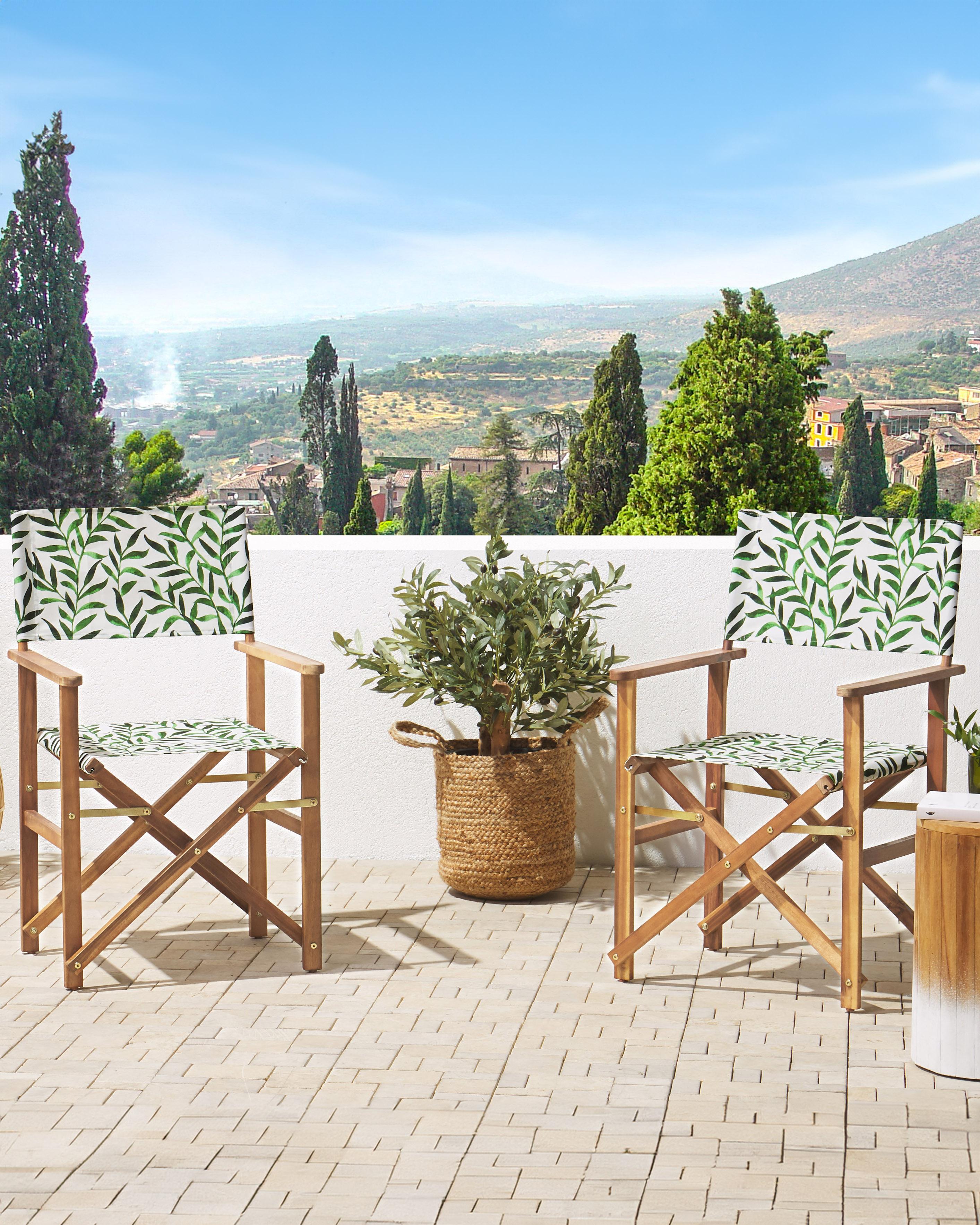 Set of 2 Garden Chairs CINE Acacia Wood Grey