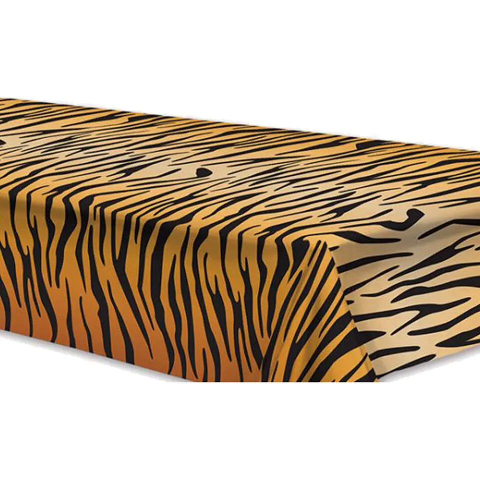 Tafellaken/tafelkleed tijger print - 137 x 274 cm - Jungle thema