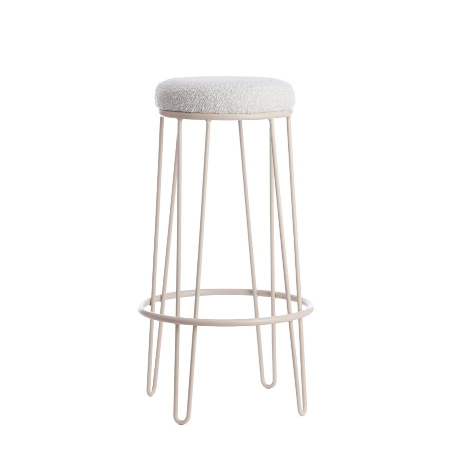 Light & Living - Alice barstoel Ø41x73 cm bouclé - crème crème