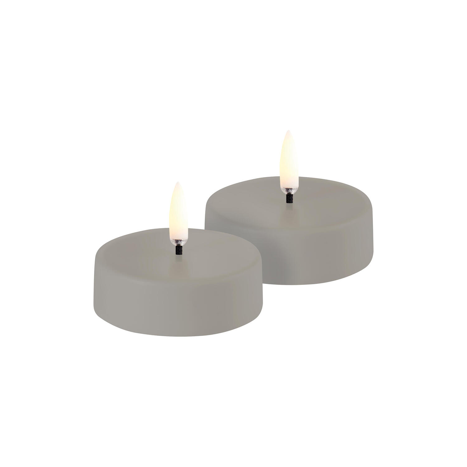 LED rechargeable maxi tealight 2 stk., sandstone
