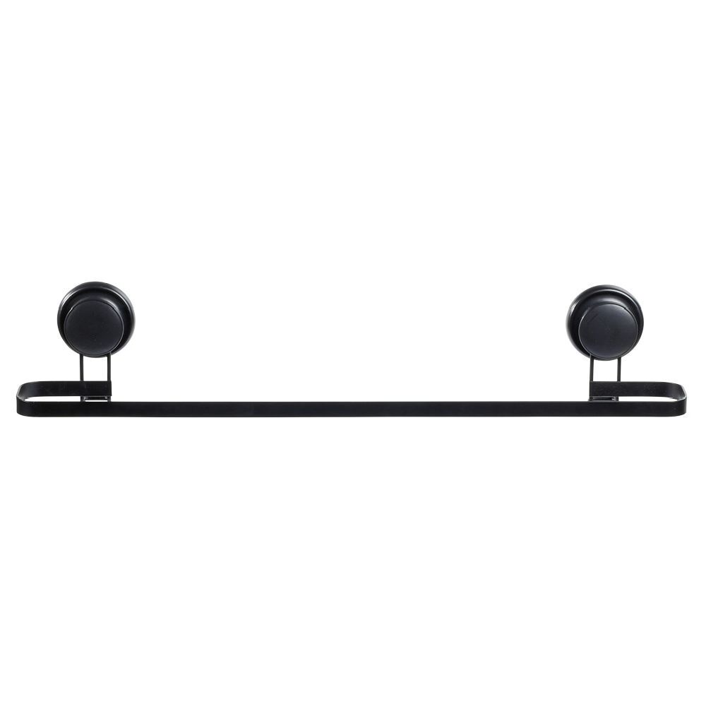 Porte serviette à ventouses métal noir L.60 cm