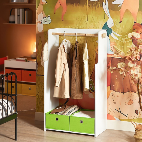 SoBuy Regał dziecięcy z jedną półką Biały 60x35x110cm Funkcjonalny KMB109-W