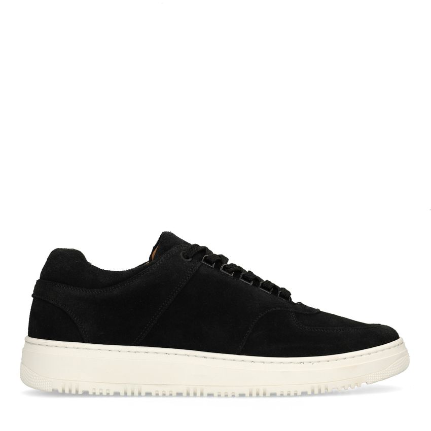 Manfield Zwarte suède sneakers