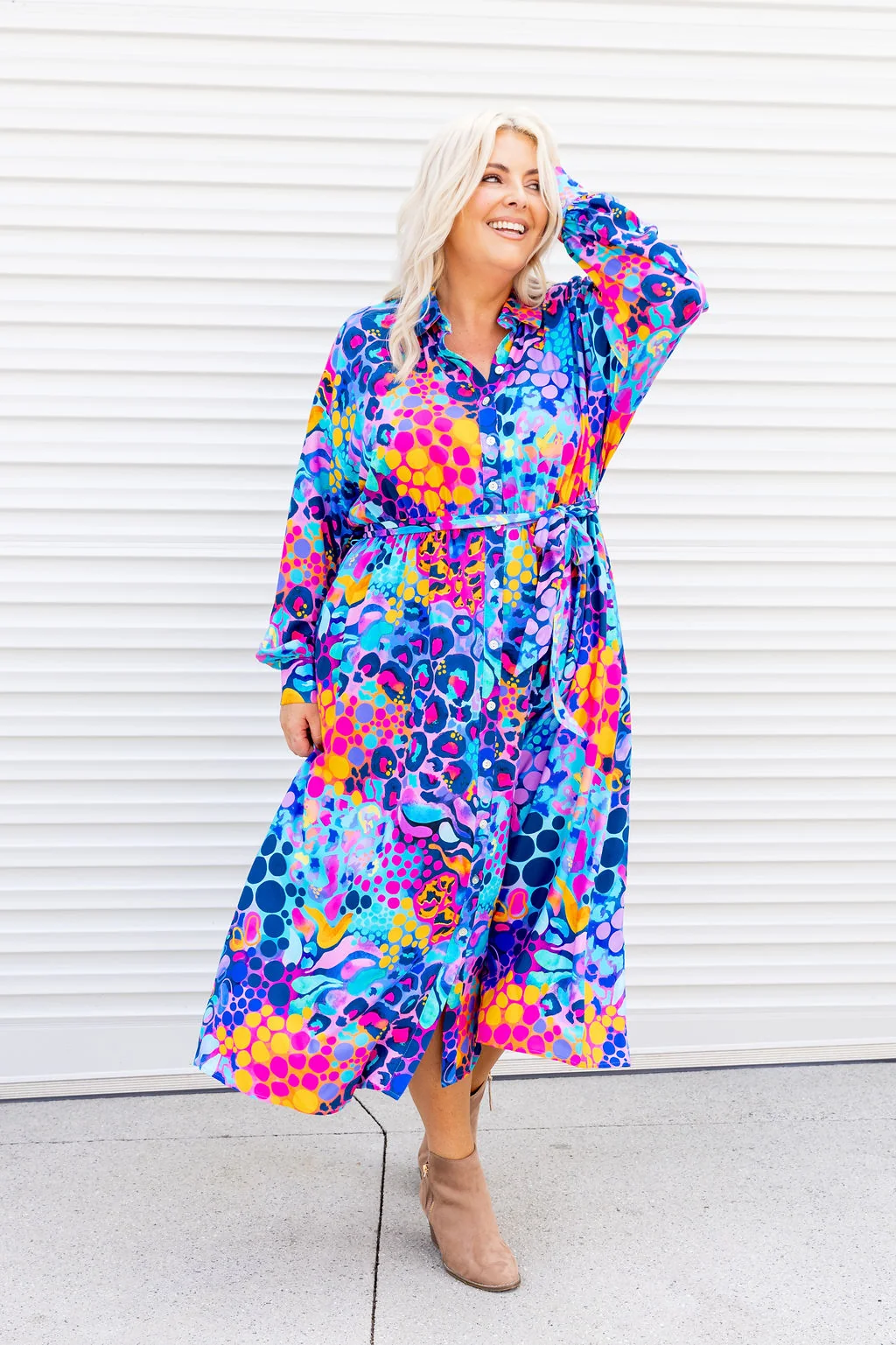 Maddison Midi Dress in Remix by Kasey Rainbow