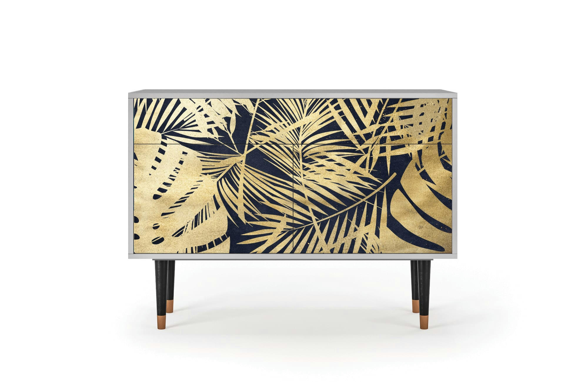 JUNGLE VIBES - Buffet  bleu et jaune 2 tiroirs et 2 portes L 115 cm