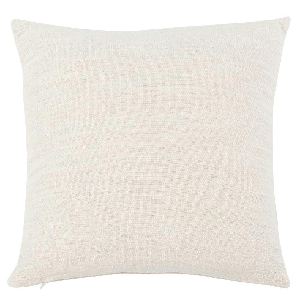 PALKO - Housse de coussin en coton texturé et jute motif palmier brodé écru 40x40