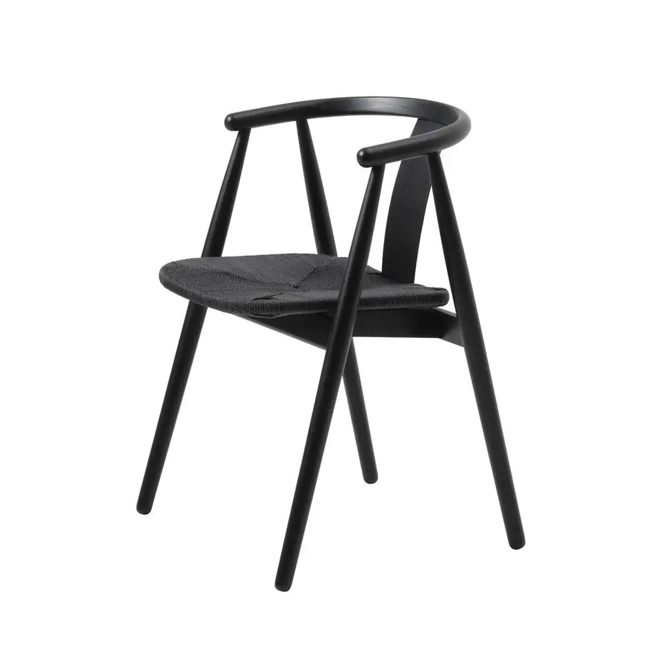 Eetkamerstoel Zwart Eikenhout - 52x59x76,6cm - Relate - Set van 2