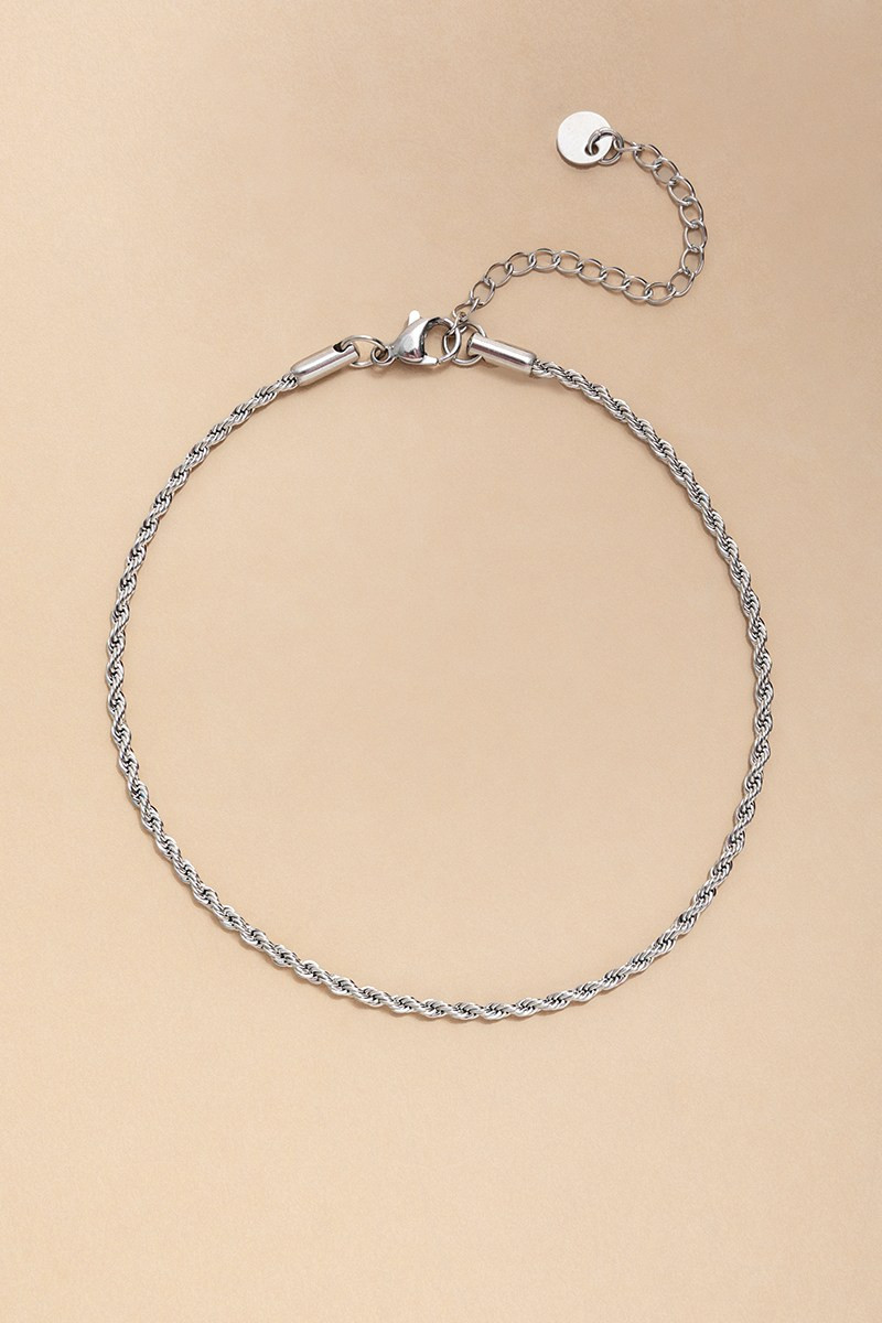 Simone Stainless Steel Twisted Chain Anklet