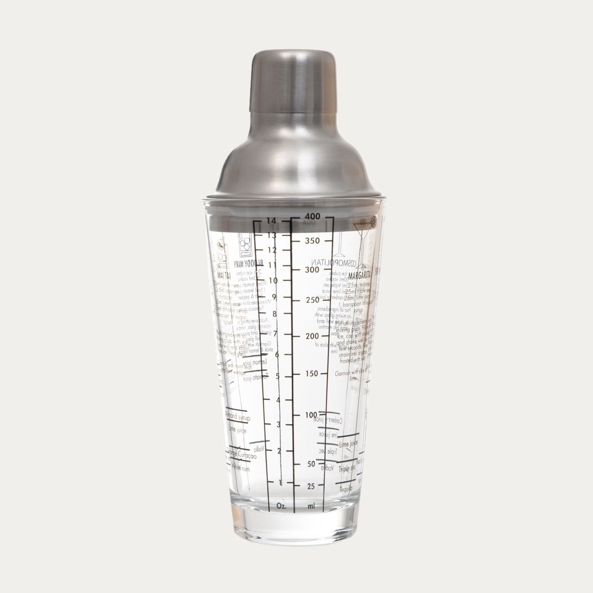 Shaker ALCOLE ze srebrnym wieczkiem 0,4 l