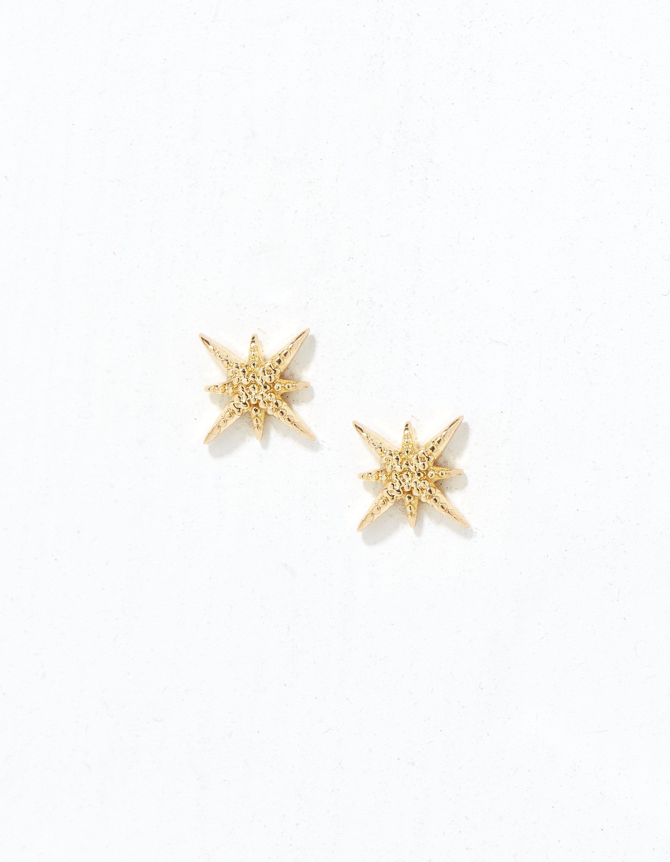 Textured Star Stud Earrings
