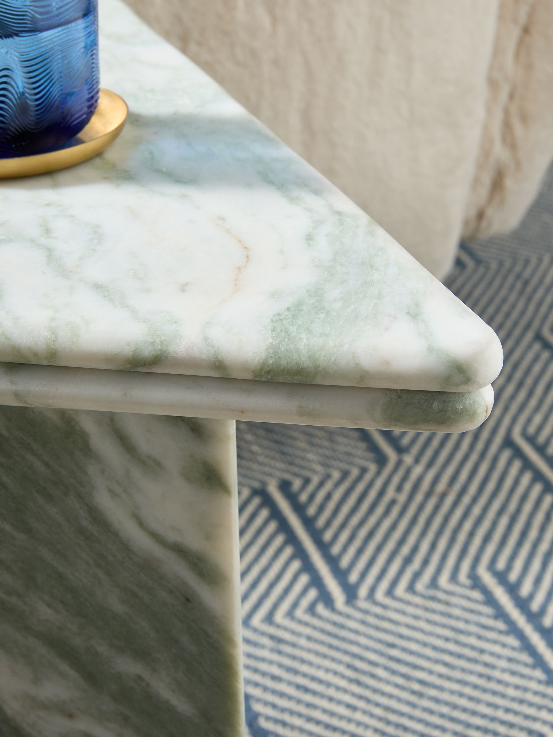 Bria Side Table in Light Green Marble