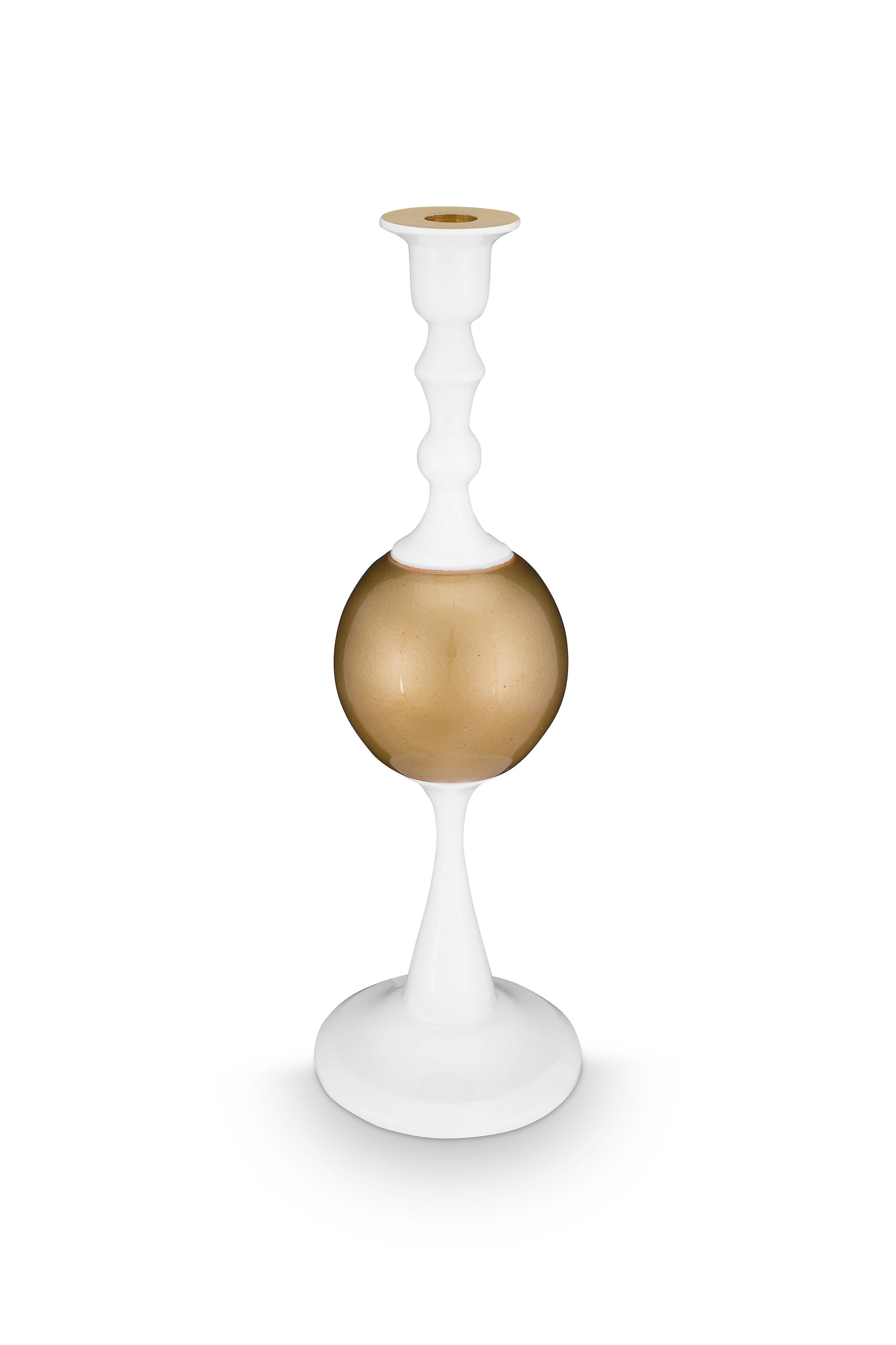 Pip Studio Kandelaar Sphere - Metaal - Wit/ Goud - 37cm
