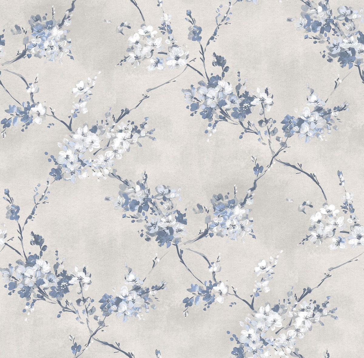 Sanders & Sanders behang bloemen vergrijsd blauw - 53 cm x 10 m - 640387