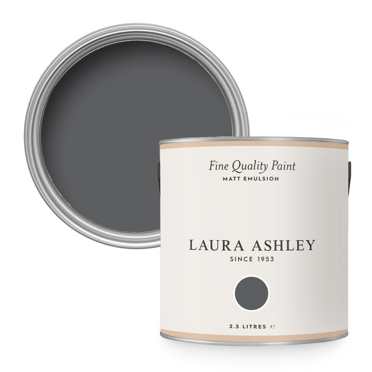 Laura Ashley Muurverf Mat Charcoal 2,5 liter