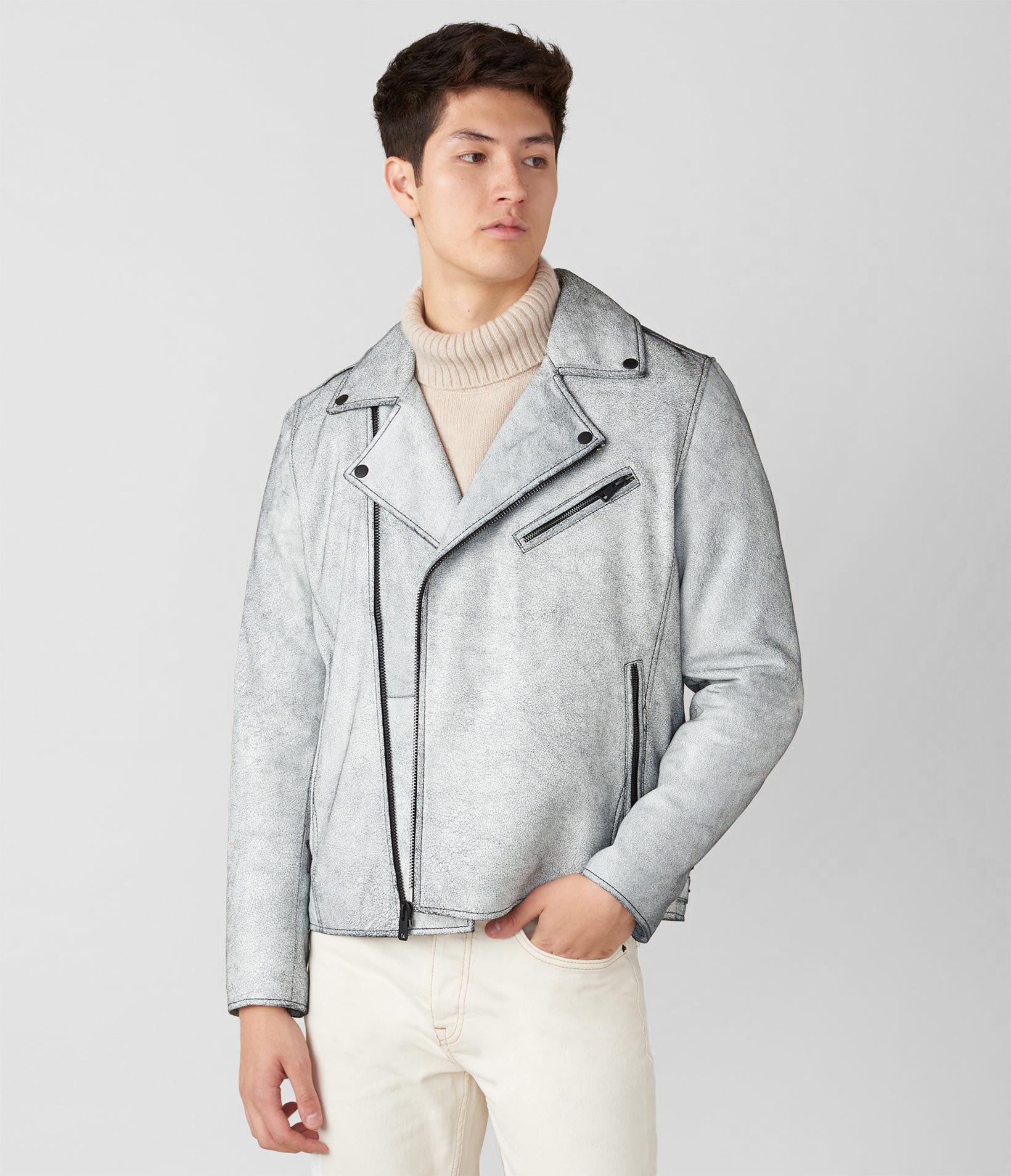 Brian Moto Nappa Crackle Jacket