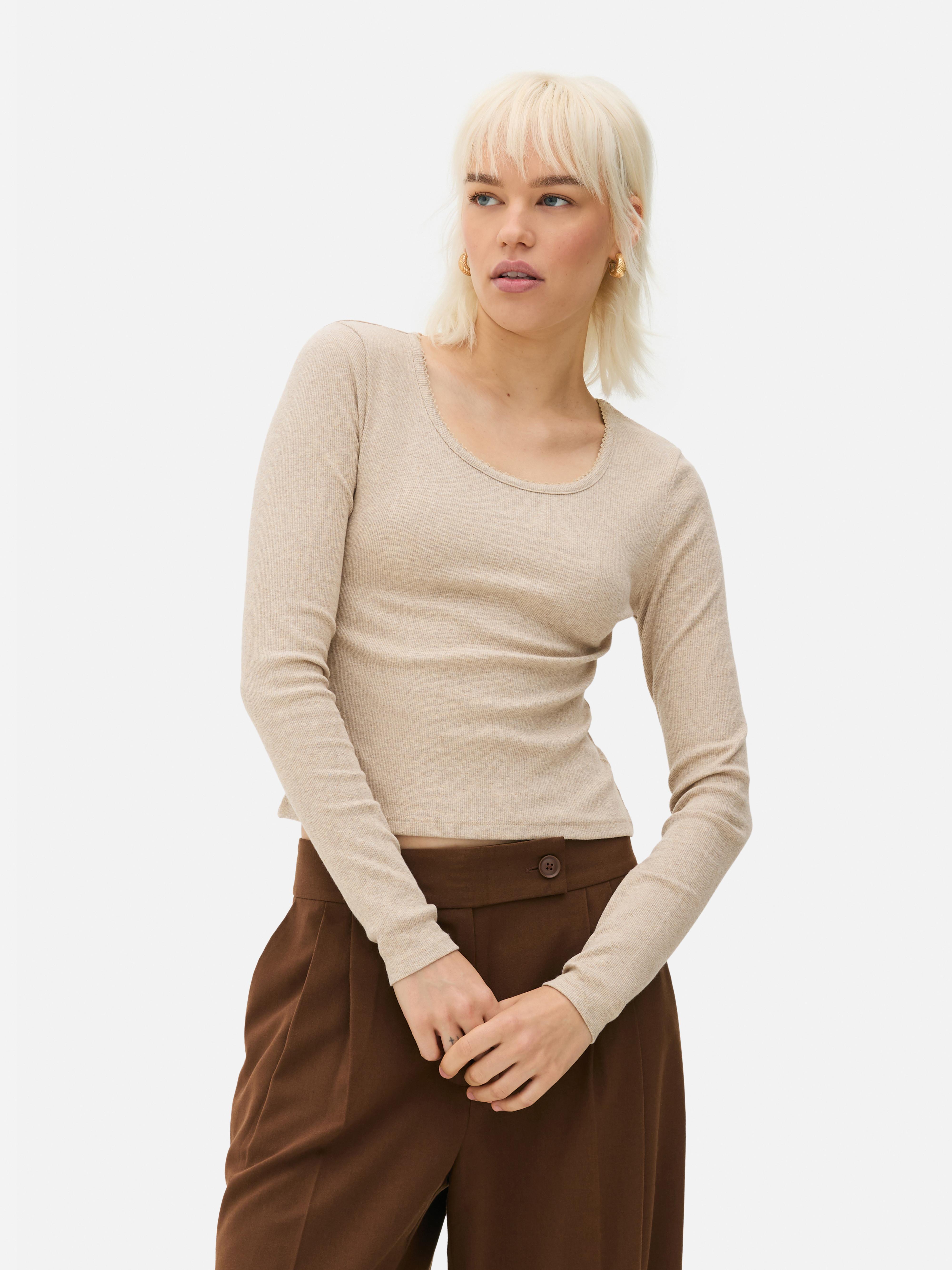 Cotton Rich Scoop Neck Top