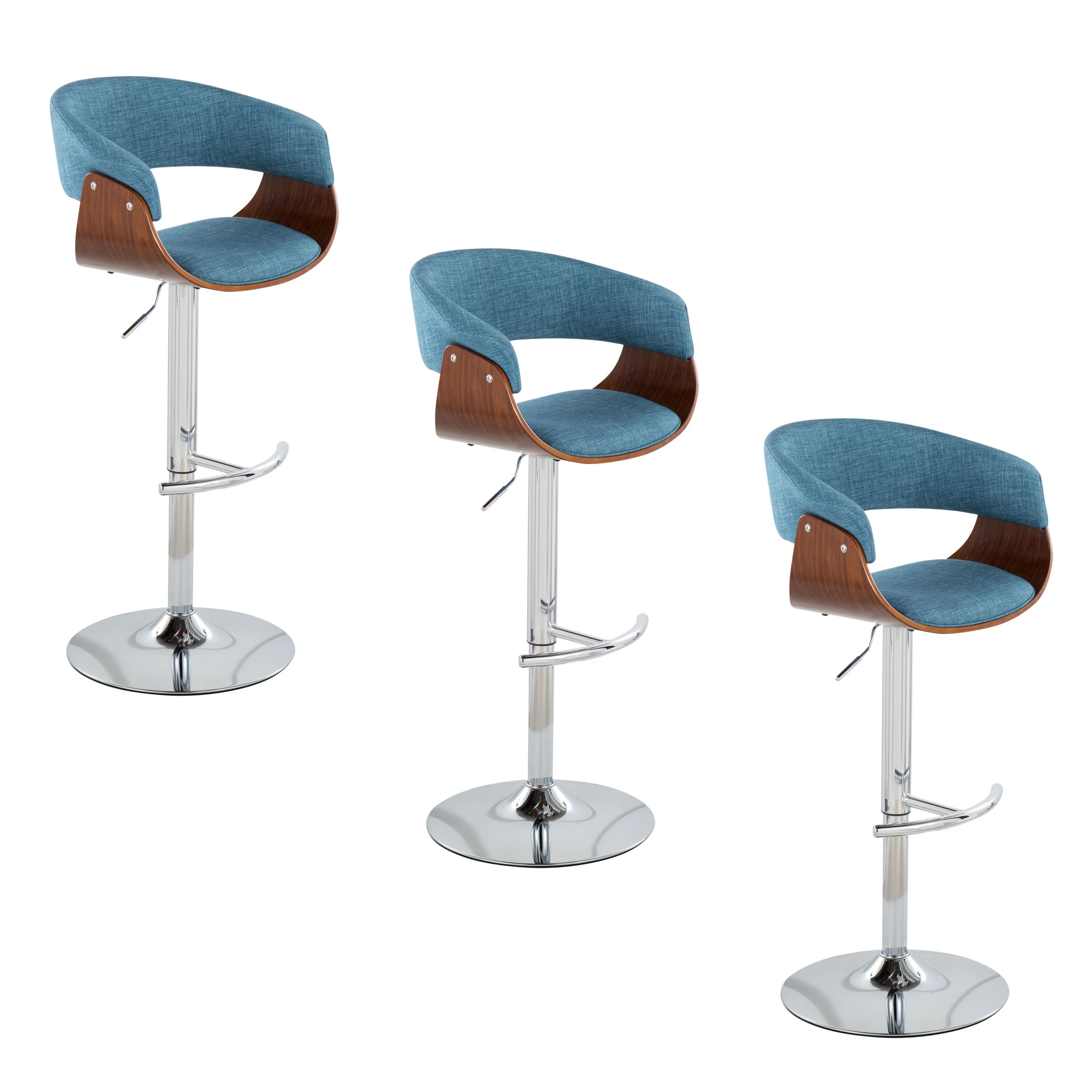 Carson Carrington Samantha Adjustable Bar Stool with Rounded T Footrest (Set of 3)