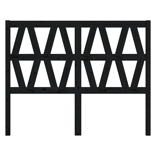 NNEVL Bed Headboard Black 156x4x100 cm Solid Wood Pine