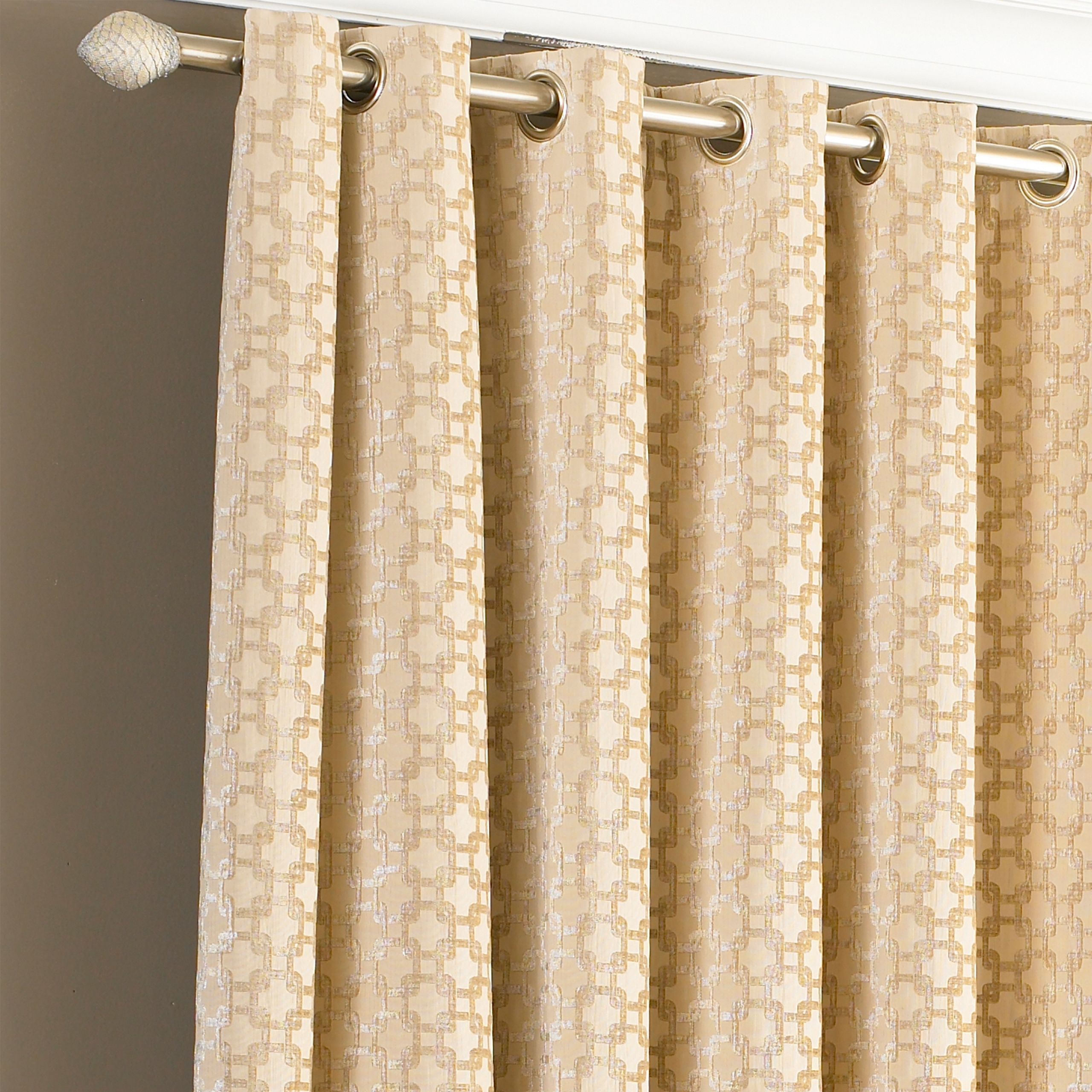 Paoletti Belmont Geometric Jacquard Eyelet Curtains